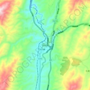 Gongshan topographic map, elevation, terrain