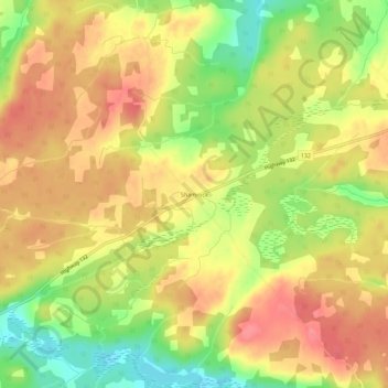 Shamrock topographic map, elevation, terrain