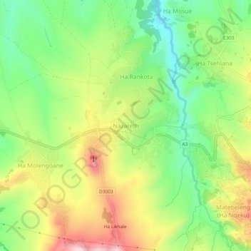 Nazareth topographic map, elevation, terrain