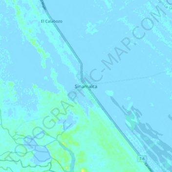 Sinamaica topographic map, elevation, terrain