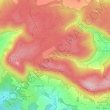 Ilmtal topographic map, elevation, terrain