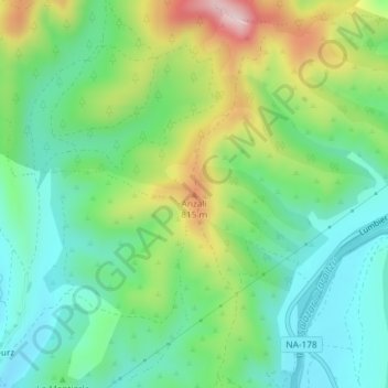 Anzali topographic map, elevation, terrain