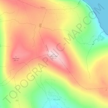 Glyvrafjall topographic map, elevation, terrain