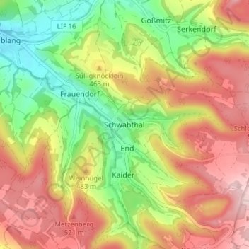Schwabthal topographic map, elevation, terrain