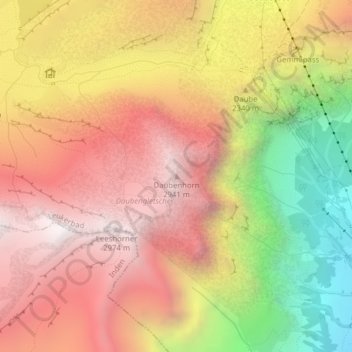 Daubenhorn topographic map, elevation, terrain
