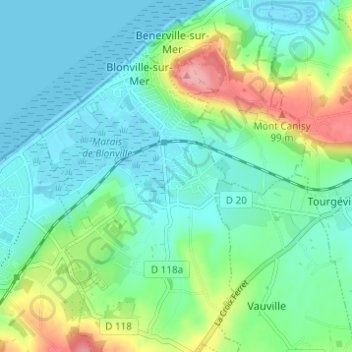 La Cinquantaine topographic map, elevation, terrain