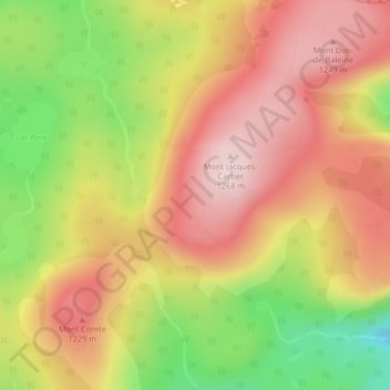Notre Dame Mountains topographic map, elevation, terrain