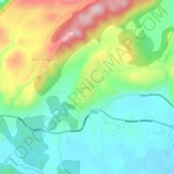 Δολιανά topographic map, elevation, terrain