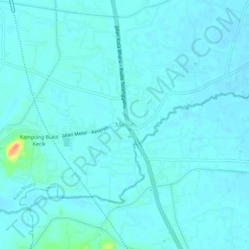 Melor topographic map, elevation, terrain