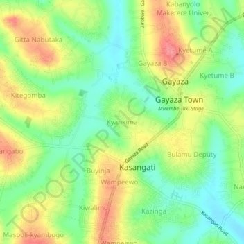 Kyankima topographic map, elevation, terrain