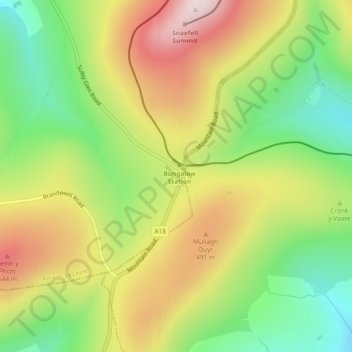 Bungalow topographic map, elevation, terrain