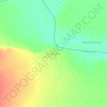Madhakali topographic map, elevation, terrain