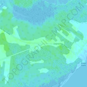 Four Roads topographic map, elevation, terrain