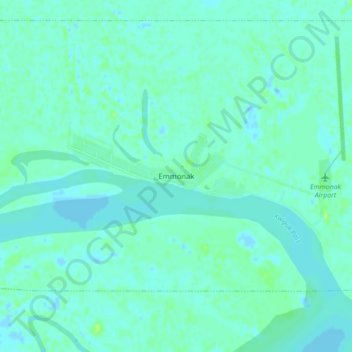 Emmonak topographic map, elevation, terrain