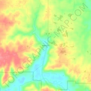Etherton topographic map, elevation, terrain