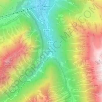 La Raillère topographic map, elevation, terrain