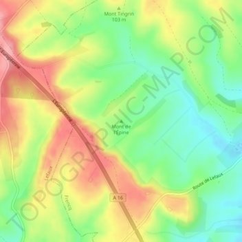 Mont de l'Épine topographic map, elevation, terrain