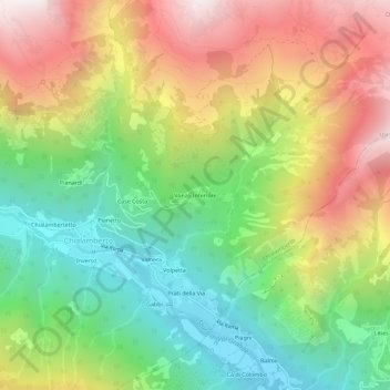 Vonzo Inferiore topographic map, elevation, terrain