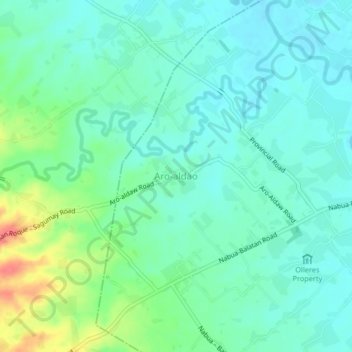 Aro-aldao topographic map, elevation, terrain
