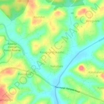 Kisagazi (Busaale) topographic map, elevation, terrain