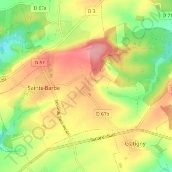 Cheuby topographic map, elevation, terrain