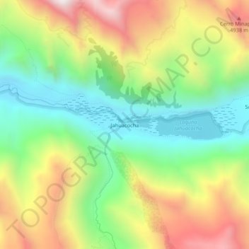 Jahuacocha topographic map, elevation, terrain