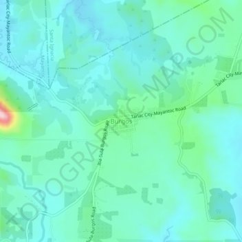 Burgos topographic map, elevation, terrain