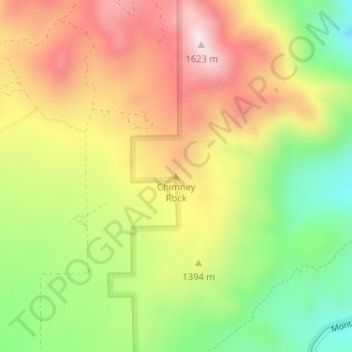 Chimney Rock topographic map, elevation, terrain
