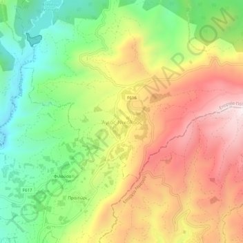 Ayios Nicolaos topographic map, elevation, terrain