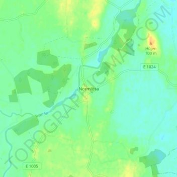 Normlösa topographic map, elevation, terrain