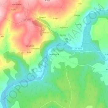 Santo André topographic map, elevation, terrain