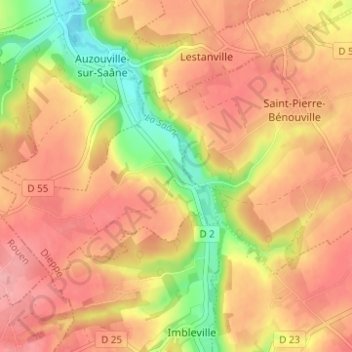 Thiédeville topographic map, elevation, terrain