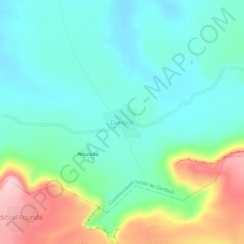 Dimboli topographic map, elevation, terrain