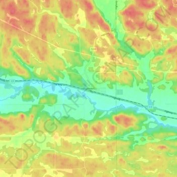 Warren topographic map, elevation, terrain