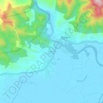 Tha Ton topographic map, elevation, terrain