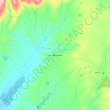 Vale de Pousadas topographic map, elevation, terrain