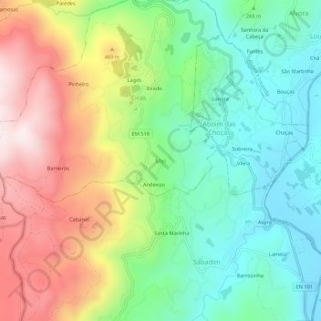 Mei topographic map, elevation, terrain