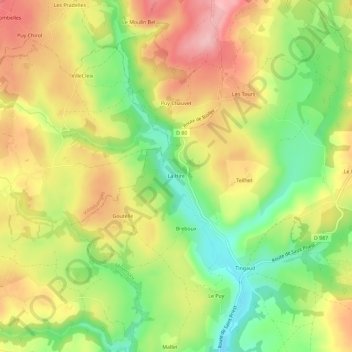La Hire topographic map, elevation, terrain