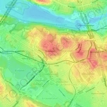 Slätbaken topographic map, elevation, terrain