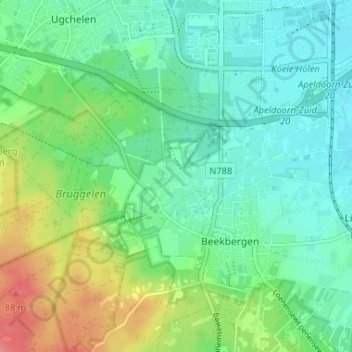 Engeland topographic map, elevation, terrain