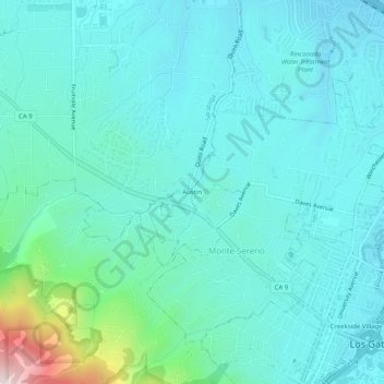 Austin topographic map, elevation, terrain