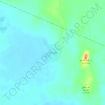 Aweida topographic map, elevation, terrain