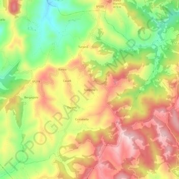 Scagliola topographic map, elevation, terrain