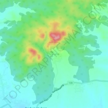Ngraho topographic map, elevation, terrain