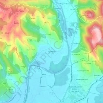 La Plaine topographic map, elevation, terrain