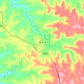 Sarandi topographic map, elevation, terrain