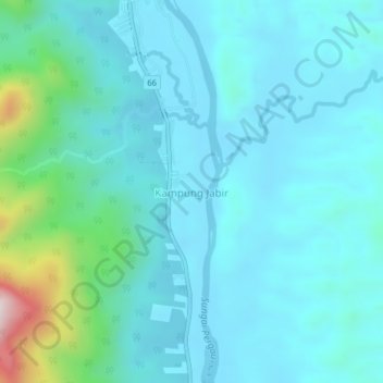 Kampung Jabir topographic map, elevation, terrain