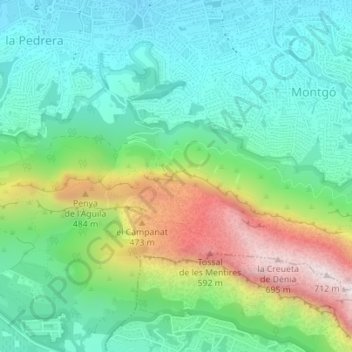 Cueva del Agua topographic map, elevation, terrain