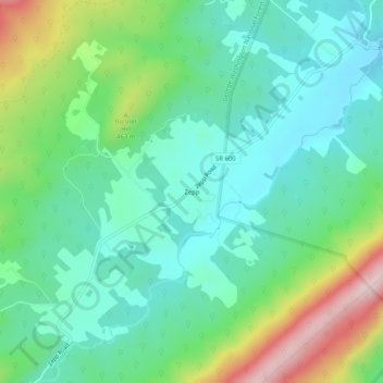 Zepp topographic map, elevation, terrain