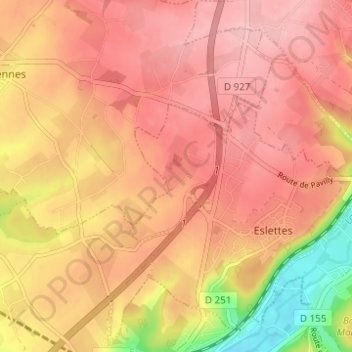 La Ratière topographic map, elevation, terrain